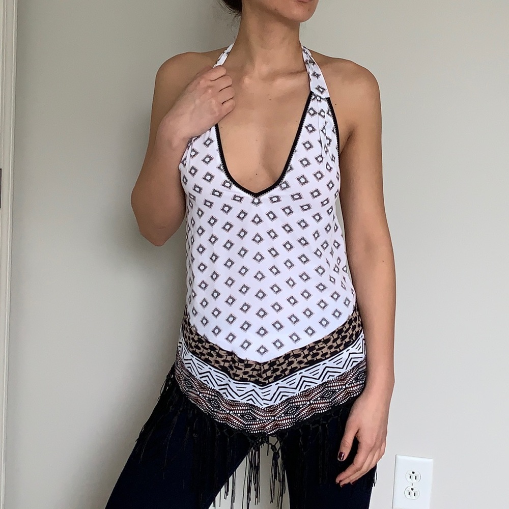 White Pattern Blouse - Picture 2 of 3